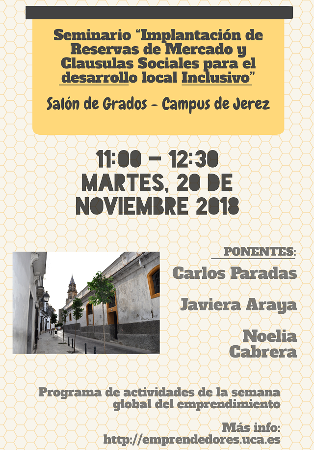 Seminario “Implantación de Reservas de Mercado y Clausulas Sociales para el desarrollo local Inclusivo”